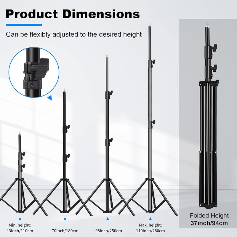 soonpho Photography Umbrella Lighting Kit, 2 Pack 43inch/109cm Soft Umbrella(White&Silver) with Light Stand,Flash Bracket U-Shape, Carry Bag for Studio/Outdoor Photo and Video Lighting Accessories - Image 3